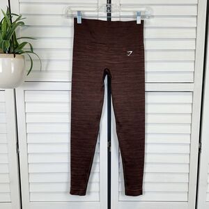 Gymshark Adapt Marl Seamless Legging Archive Cherry Brown Activewear Pant Size S